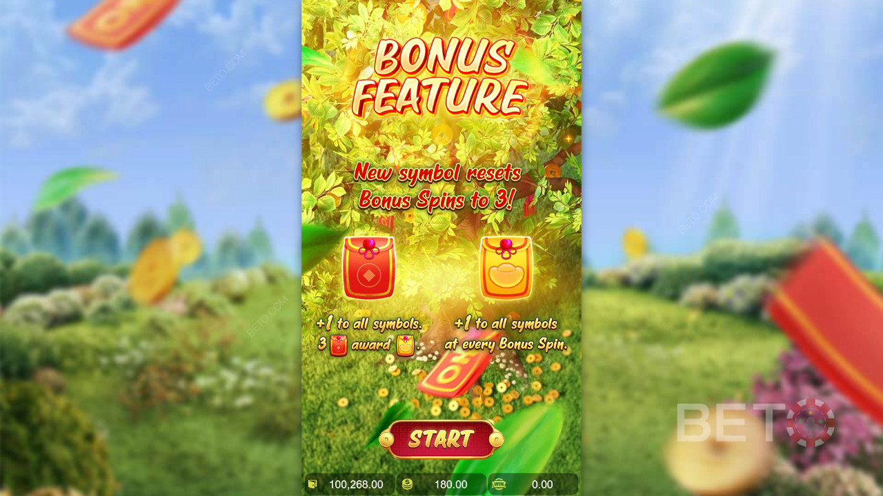 Prosperity Fortune Tree rodadas grátis ativadas